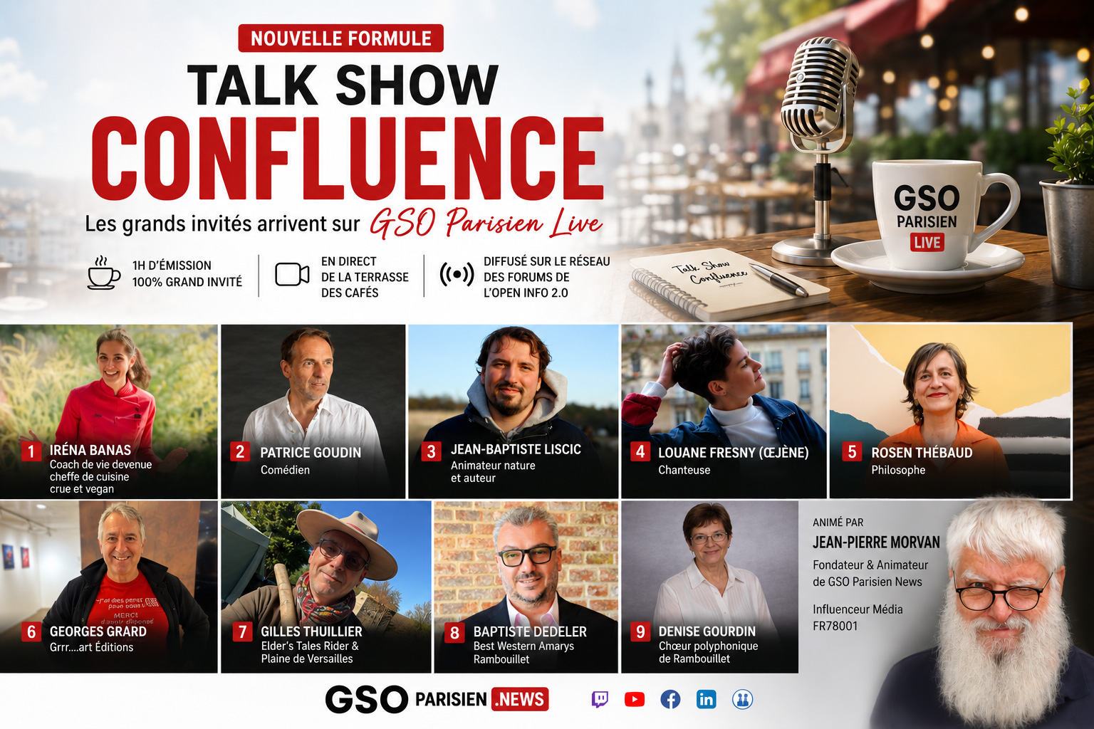 Talk Show Confluence, nouvelle formule : les grands invités qui arrivent sur GSO Parisien Live